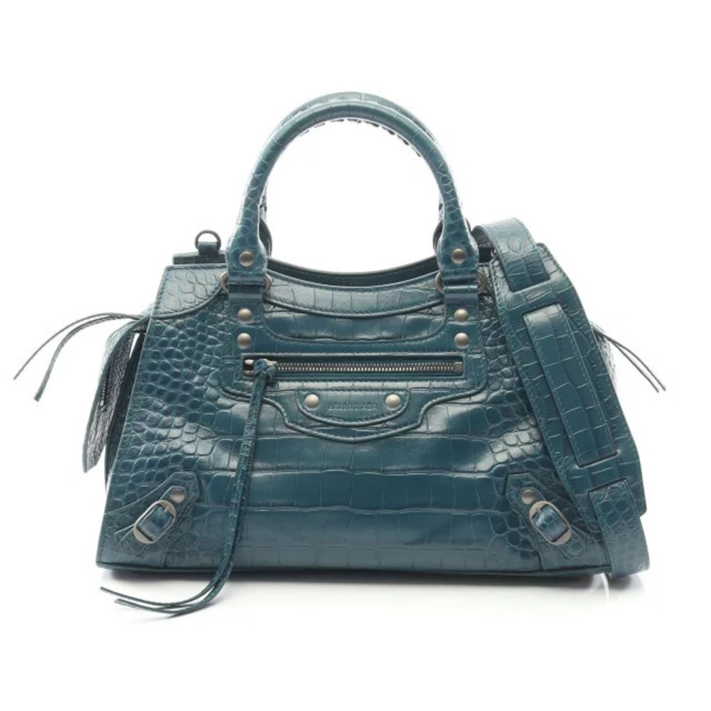 Balenciaga Neo City Handbag Leather Green